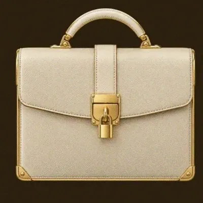 Locked leather briefcase — Winshark